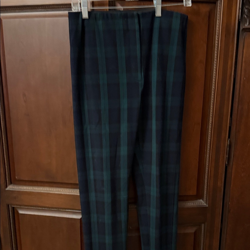 Ann Taylor Women's Tartan Skinny Pants - Navy and Green
